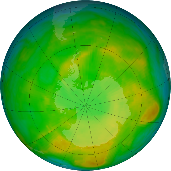 Antarctic ozone map for 10 December 1980